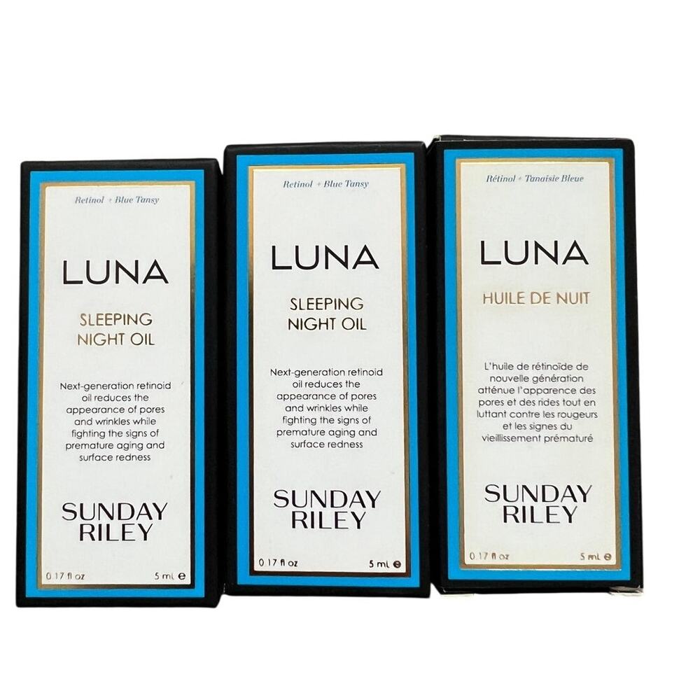 Sunday Riley Luna Sleeping Night Retinoid Oil Set of 3 (5 ML Ea.) New